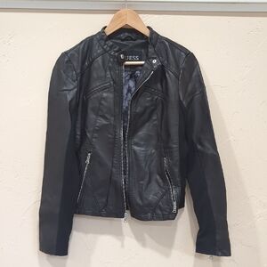 Guess Women's Sleek Black Leather Jacket